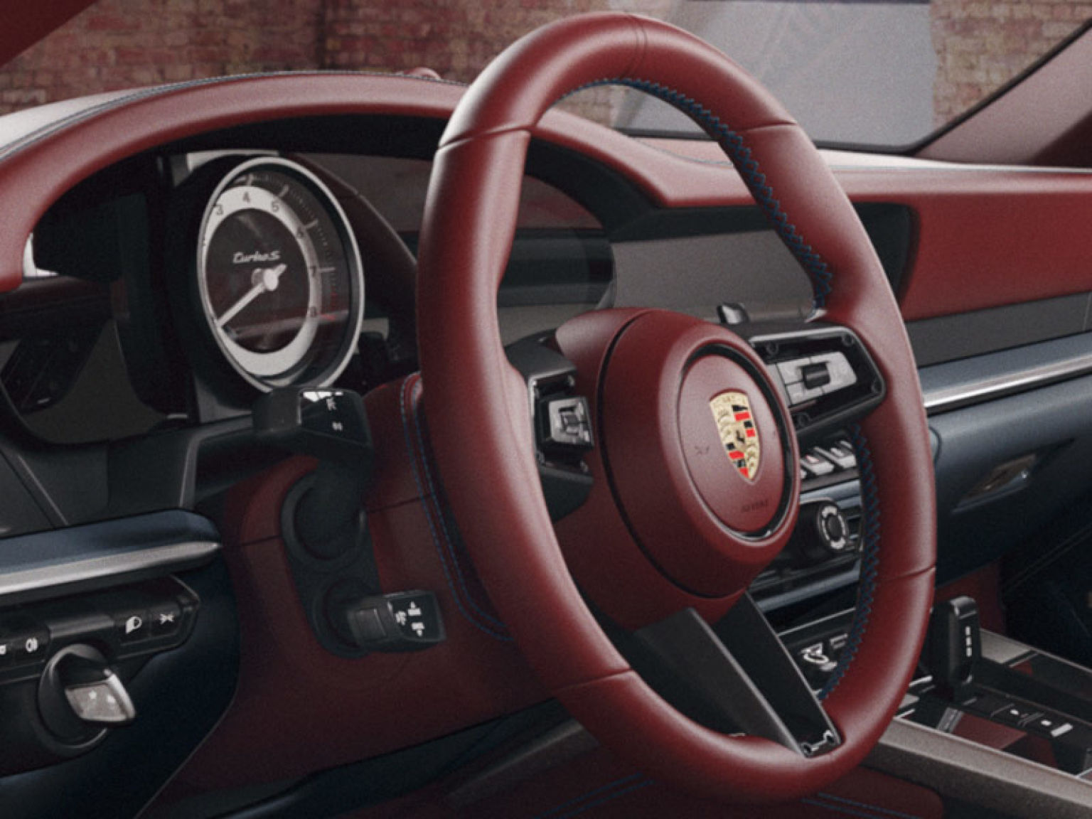 Контрастні декоративні шви на кермі